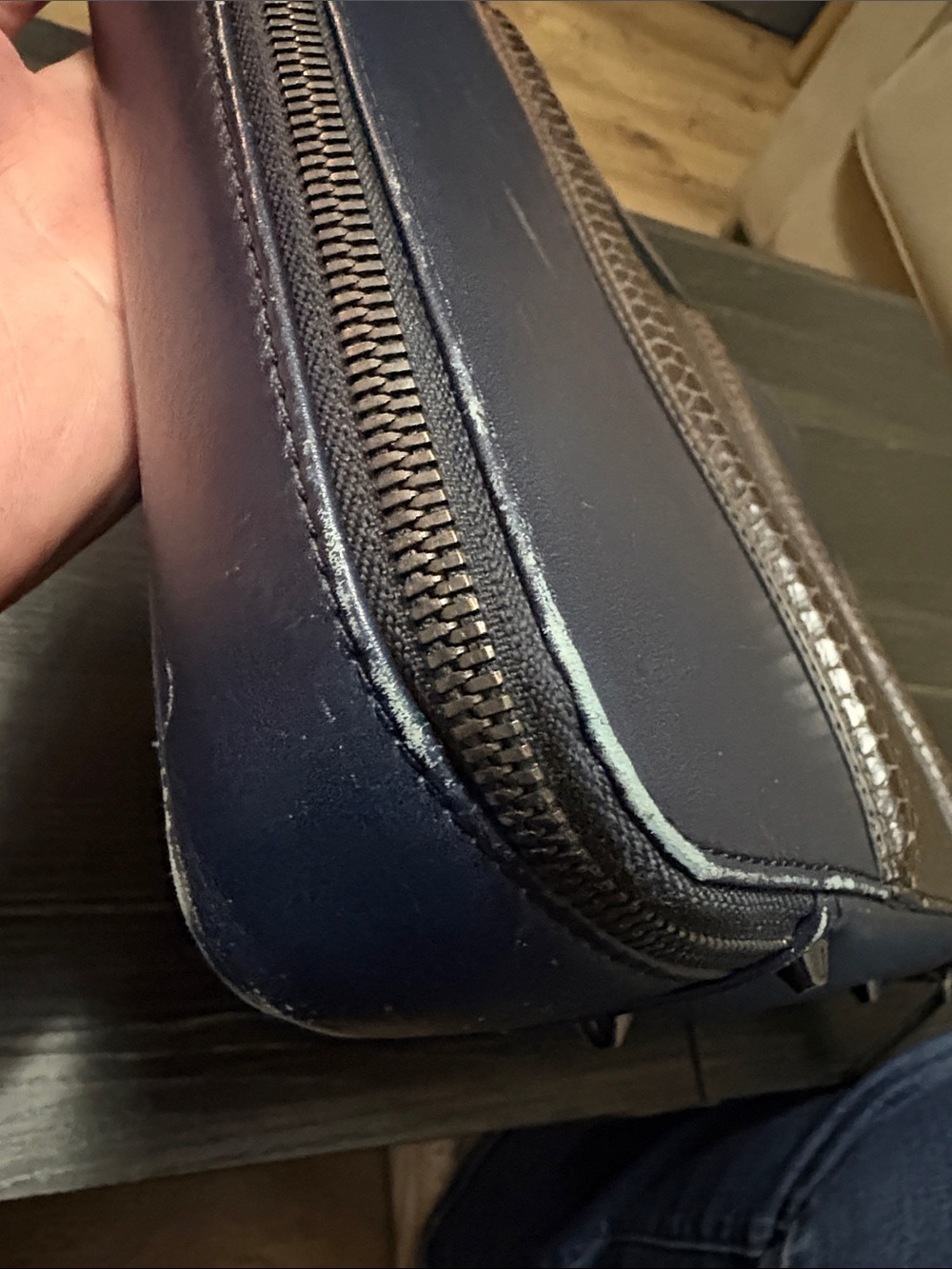 Ted Baker Navy & Brown Leather Laptop Briefcase - Picture 12 of 12